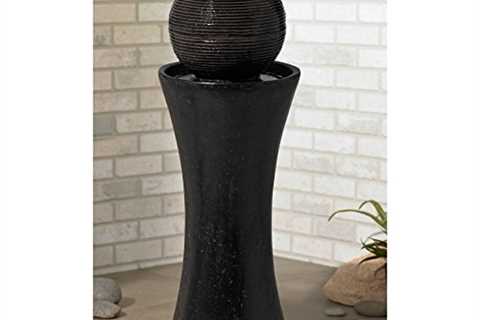 John Timberland Dark Sphere 35 1/2 High Modern Pillar Bubbler Fountain