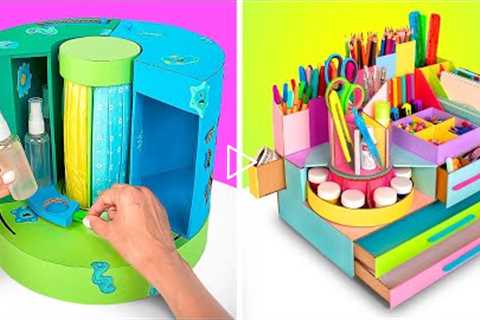 Super Useful Cardboard Crafts || DIY Antiviral Dispenser And Desk Organizer With A Secret Drawer