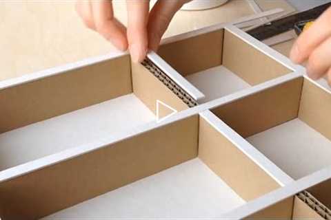 DIY How to make a cardboard drawer organizer HD (corrugated cardboard furniture)