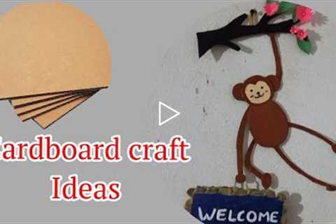 How to make Wallhanging using cardboard/ WELCOME  easy cardboard craft ideas