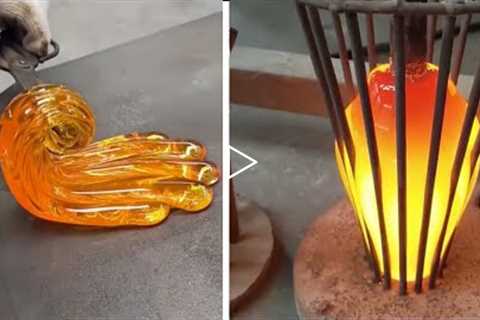 Satisfying video with relaxing music | glass blowing art compilation