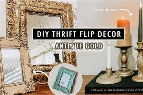 DIY THRIFT FLIP Antique Gold Decor (Testing Techniques and Paints) | XO, MaCenna