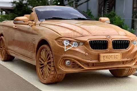 #84 Wood Carving - BMW 428i Convertible - Woodworking Art