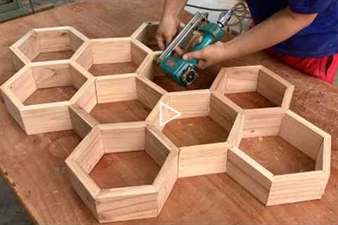 Woodworking Ideas Inspired By Bees // Tables Artistic Wooden Interior Decoration