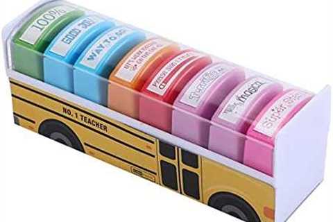 Teacher Stamps – Self Inking Motivational Encouraging and Colorful Set for School Classroom and..