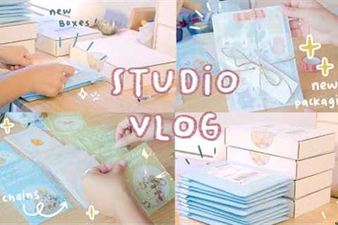 Studio Vlog ☁️✨ Packing Orders for my Etsy Shop, New packing materials, 30 min of relaxing packing!!