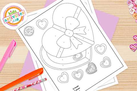 Valentine Color by Number Coloring Pages Worksheet