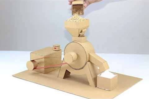 How To Make Mini Flour Mill Form Cardboard at Home! DIY Flour Machine