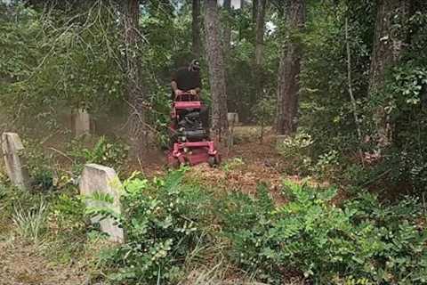 I CUT this HISTORIC CEMETARY that was left NEGLECTED after HURRICANE FLORENCE - RECOVERED TOMBSTONES