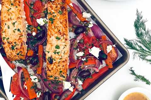 Sheet Pan Greek Vinaigrette Salmon