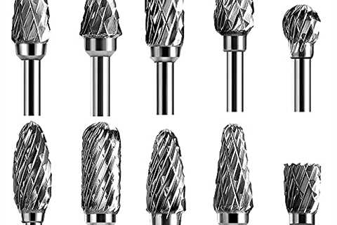 Double Cut Carbide Rotary Burr Set - 10 Pcs 1/8 Shank, 1/4 Head Length Tungsten Steel for..