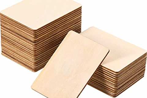 Boao Blank Wood Squares Wood Pieces Unfinished Round Corner Square Wooden Cutouts for DIY Arts..