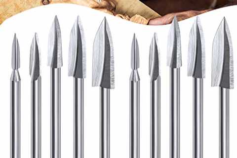 10 Pieces Wood Carving and Engraving Drill Accessories Carving Drill Bit DIY Woodworking Drill for..