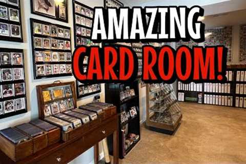 An absolutely MUST-SEE card room! Insane baseball card room! Huge Red Sox & Yaz card collection.