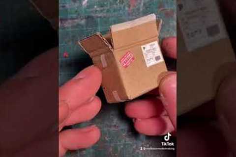 How To Make a Realistic Miniature Cardboard Box!! #shorts #youtubeshorts