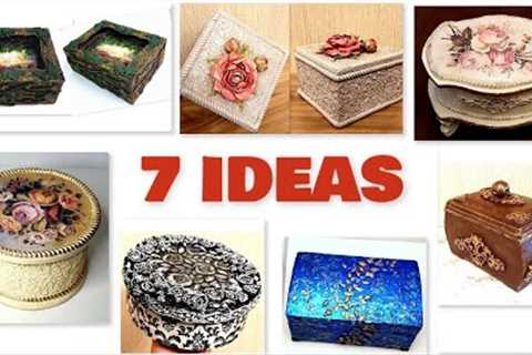 DIY/7 Best Cardboard jewelry boxes ideas/ Jewelry Boxes /Cardboard craft