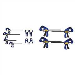 IRWIN QUICK-GRIP Clamps Set, 8-Piece (IRHT83220)  QUICK-GRIP Clamps, One-Handed, Mini Bar, 6-Inch,..