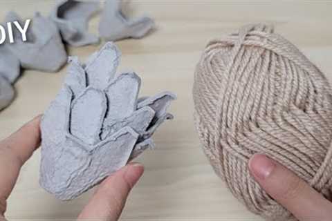 INCREDIBLE IDEAS WITH EGG CARTON AND YARN ❤️ DIY Creative Recycling crafts