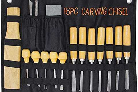 Lulu Home Wood Carving Tools, 16PCS Professional Carving Knife Tool Set for Woodworking Premium..