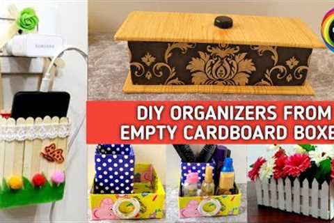 4 Useful DIY Organizers from Empty Cardboard boxes |Reuse waste Cardboard boxes |Waste material