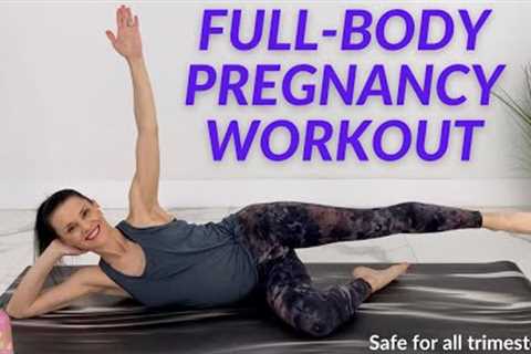 Full Body Pregnancy Workout | Tabata HIIT (Pregnancy Cardio + Workout + Stretches)