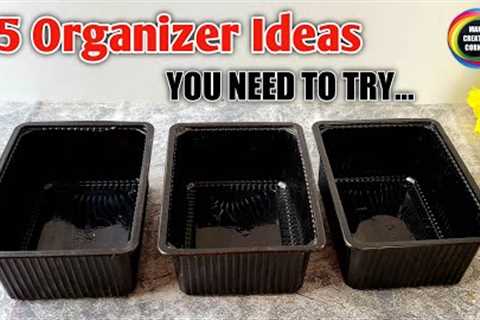 5 DIY Organizers you need to try with Plastic food containers | 5 Plastic food containers reuse idea