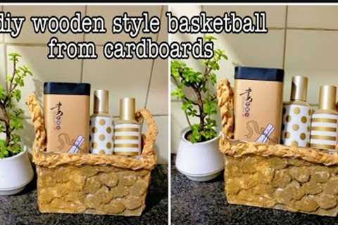 How to make basket from cardboard/ storage basket diy