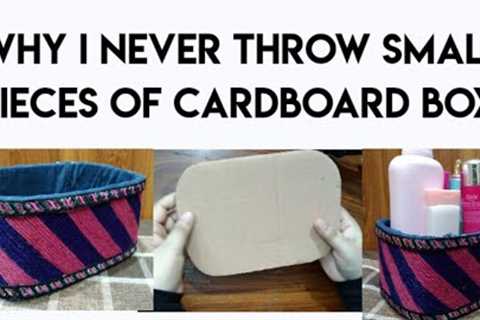 Why I never throw cardboard pieces || Cardboard craft || Storage basket