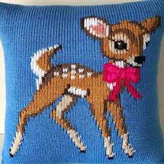 Knit a Vintage Fawn Pillow Cushion Cover