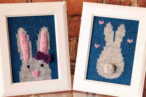 Some Bunny Loves You Knitted Wall Art Pattern By Lauren Riker of Girly Knits